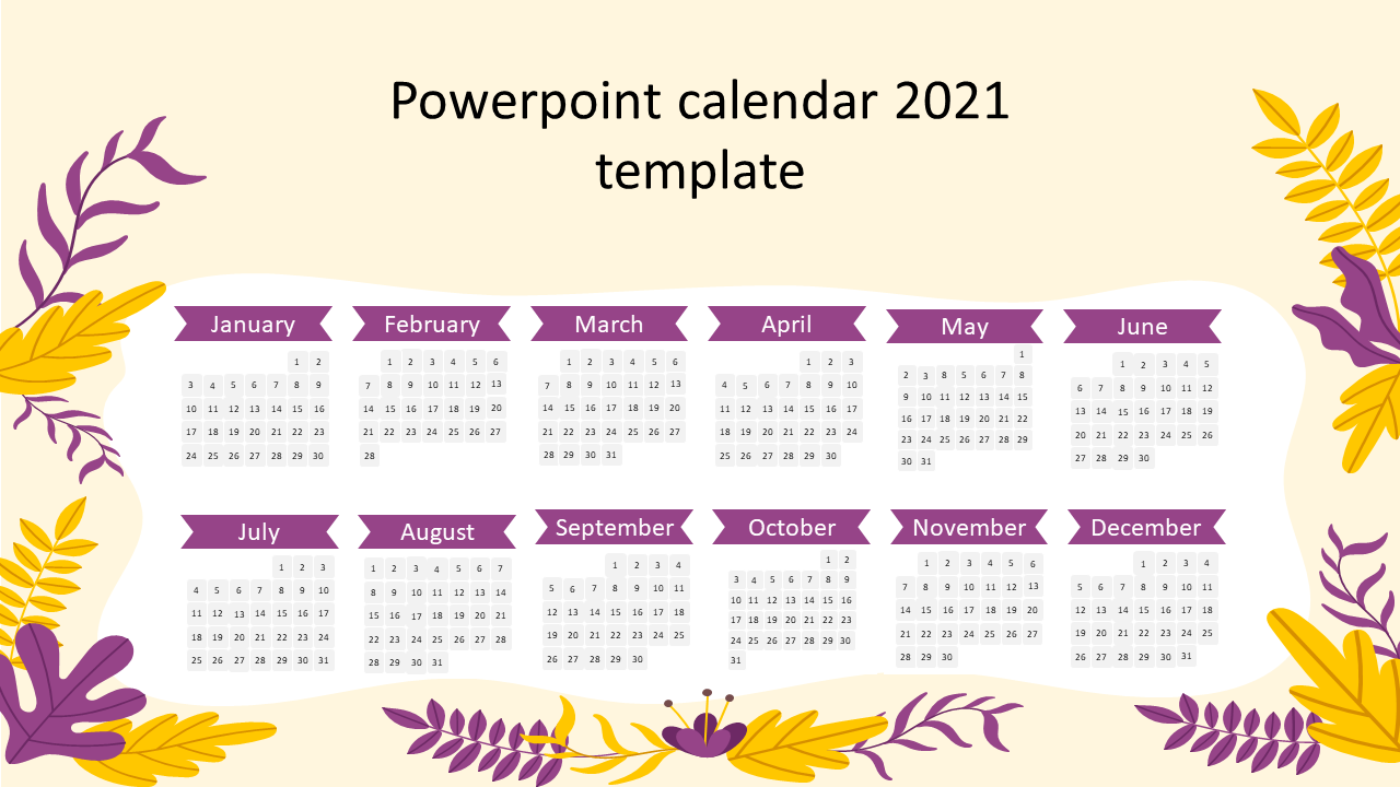 Powerpoint calendar 2021 template